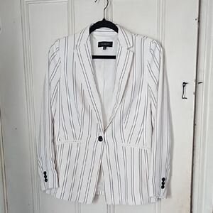 White Blazer with Black Stripes
